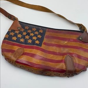 47 maple leather USA American Flag purse